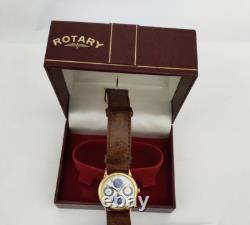 Rotary Roulette Casino Moonphase Vintage Watch 30mm NOS RARE