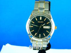 SEIKO 7N43-9070 NEW OLD STOCK C. 2007 QUARTZ JAPAN TWO-TONE MENS WRISTWATCH WithBOX