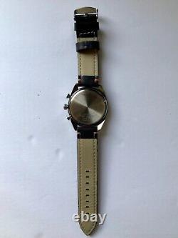 SEIKO Men's PANDA Blue & White with leather strap NOS JAPAN