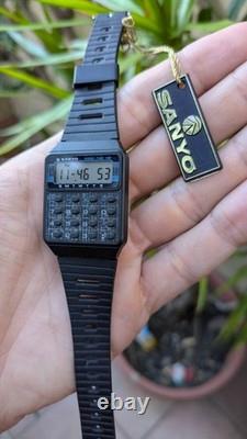 Sanyo World Time Calculator watch NOS 1980 Rare vintage watch Japan