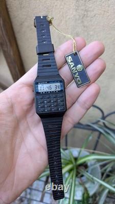Sanyo World Time Calculator watch NOS 1980 Rare vintage watch Japan