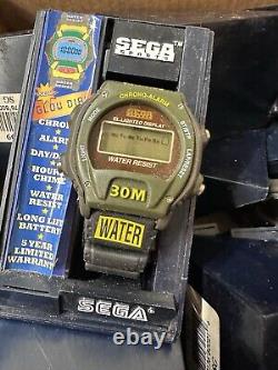 Sega Watch Sport Digital Qty 30 All New Old Stock Boxed Different Styles Vintage