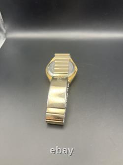 Seiko 0903-8029, Gold Tone, new old stock Crystal, Black Dial Rare, Vintage