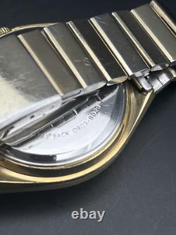 Seiko 0903-8029, Gold Tone, new old stock Crystal, Black Dial Rare, Vintage