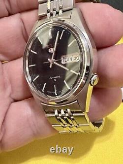 Seiko 5 Ref DE283 Cal 6309-7070 New Old Stock NOS Vintage 35mm Black Automatic