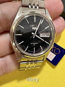 Seiko 5 Ref DE283 Cal 6309-7070 New Old Stock NOS Vintage 35mm Black Automatic