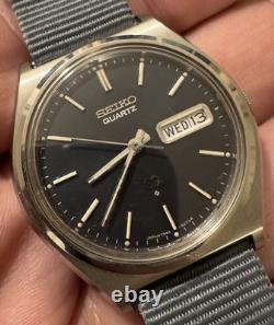 Seiko SQ Quartz Men's Watch With Day Date 7546-8049 Salesman Sample NOS Runs