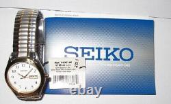 Seiko Sgg740 New In Box Men's Watch White Face Day Date Flex Band Old Stock