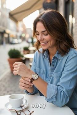 Shinola Runwell 36 mm watch NOS new old stock cream, dial brown Crocodile strap