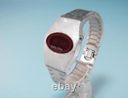 Stunning NOS COMPUCHRON Vintage Red LED Watch Works Great