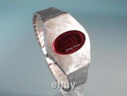 Stunning NOS COMPUCHRON Vintage Red LED Watch Works Great