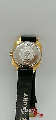 Super rare NOS Cauny Prima Mechanical 17 Rubis Swiss Lady Gold Plated case Watch