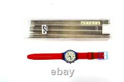 Swatch Chrono Watch JFK SCN103 with Case & Papers 1992 NOS New Battery