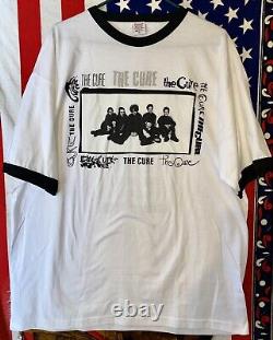 THE CURE XL NOS Band Photo Ringer Tee Tour Shirt Robert Smith Emo VHTF RARE OOP