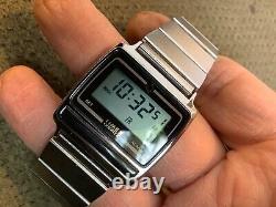 Timex Q Slickie mens quartz alarm watch new battery & nos band 1984 fit to 7.5in