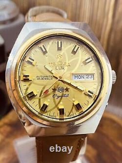 Tressa Lux Crystal Automatic Watch Swiss 1970s Vintage NOS Cal AS 5206 #5685