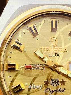 Tressa Lux Crystal Automatic Watch Swiss 1970s Vintage NOS Cal AS 5206 #5685