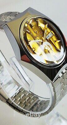 Tressa Lux Crystal Automatic Watch Swiss 1970s Vintage NOS Cal AS 5206 Retro