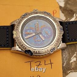 Tz4 Bold Nos Mens Italian Design Chronograph Blue Dial 5 Atm Dive Watch Runs A+