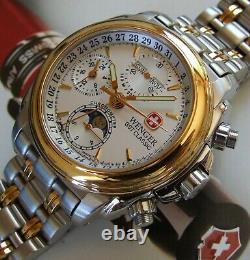 ULTRA RaRe NOS WENGER GST CLASSIC SWISS ARMY AUTOMATIC CHRONOMETER SOLID18K GOLD