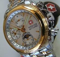 ULTRA RaRe NOS WENGER GST CLASSIC SWISS ARMY AUTOMATIC CHRONOMETER SOLID18K GOLD