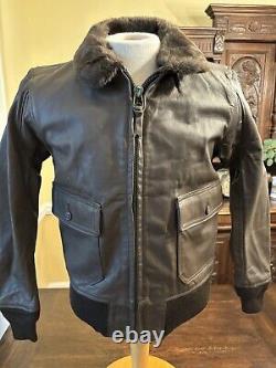 US NAVY G-1 PILOTS BROWN LEATHER FLIGHT JACKET BRAND NEW OLD STOCK Size 38 -1982