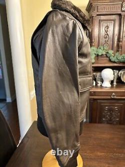 US NAVY G-1 PILOTS BROWN LEATHER FLIGHT JACKET BRAND NEW OLD STOCK Size 38 -1982