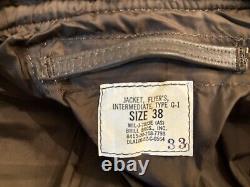 US NAVY G-1 PILOTS BROWN LEATHER FLIGHT JACKET BRAND NEW OLD STOCK Size 38 -1982