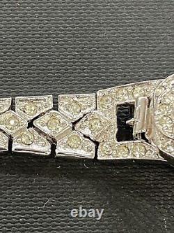 VINTAGE 1940's MAWI WIND-UP RHINESTONE WATCH With CASE AND PAPERWORK NOS RUNS