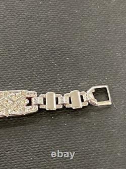 VINTAGE 1940's MAWI WIND-UP RHINESTONE WATCH With CASE AND PAPERWORK NOS RUNS