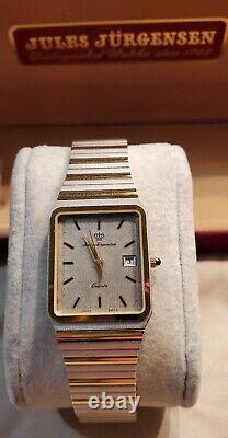 VINTAGE Jules Jurgensen Ref 6379 Men's Dress Watch Date Window, Swiss made. NOS