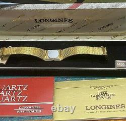 VINTAGE LONGINES MIRAGE LADIES WATCH New Old Stock Box & More. Retailed $495