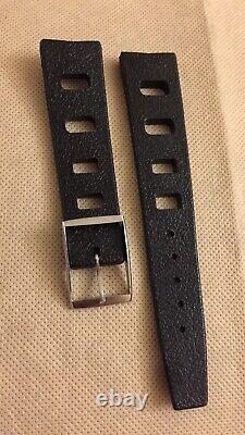 VINTAGE Lot Of 20 New Old Stock Dive Rubber Black Band 20mm St. Steel Buckle