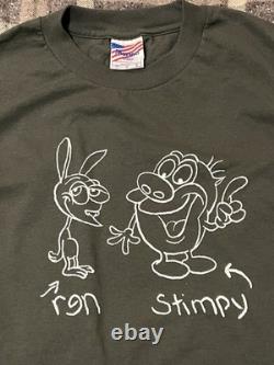 VINTAGE REN AND STIMPY SHIRT MADE IN USA? NEW OLD STOCK MEN'S LARGE 90s