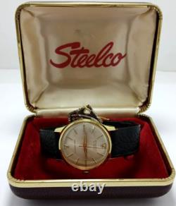 VINTAGE STEELCO MANUAL Cal. ST 1606 32mm GOLD PLATE 50s NOS