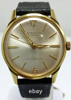 VINTAGE STEELCO MANUAL Cal. ST 1606 32mm GOLD PLATE 50s NOS
