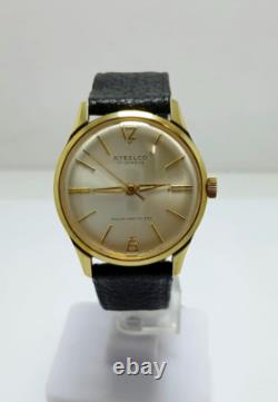 VINTAGE STEELCO MANUAL Cal. ST 1606 32mm GOLD PLATE 50s NOS