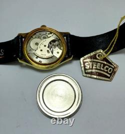 VINTAGE STEELCO MANUAL Cal. ST 1606 32mm GOLD PLATE 50s NOS