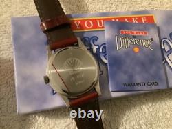 VINTAGE Shell Gasoline Oil Advertising Wrist Watch Leather Band NOS