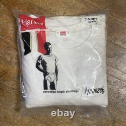 VTG 60s Hanes 3-Pack T-Shirts Men's L Blank White Undershirt NOS SEE PHOTOS
