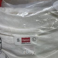 VTG 60s Hanes 3-Pack T-Shirts Men's L Blank White Undershirt NOS SEE PHOTOS