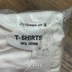 VTG 60s Hanes 3-Pack T-Shirts Men's L Blank White Undershirt NOS SEE PHOTOS