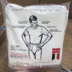 VTG 60s Hanes 3-Pack T-Shirts Men's L Blank White Undershirt NOS SEE PHOTOS