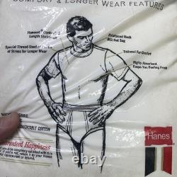 VTG 60s Hanes 3-Pack T-Shirts Men's L Blank White Undershirt NOS SEE PHOTOS
