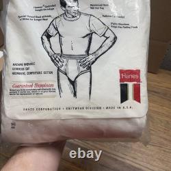 VTG 60s Hanes 3-Pack T-Shirts Men's L Blank White Undershirt NOS SEE PHOTOS