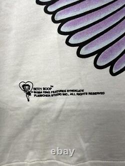 VTG Betty Boop Shirt Mens Medium White Angel Purple Wings Double Sided NOS 1994