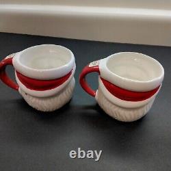 Vintage 1950's Lot 6 Christmas Ceramic Santa Mugs New Old Stock