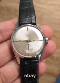Vintage 1960's Military Watch Unitas 6325 Wehrmachtswerk 34mm Unworn NOS