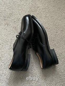 Vintage 1965 US Military Issue Men's Black Dress Shoes 11W Mfg Leavenworth NOS