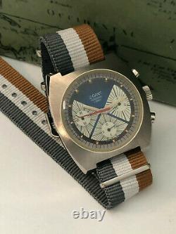 Vintage 1970's Valjoux 7736 LEGANT Chronograph TRIPLE Registers Men's Watch NOS